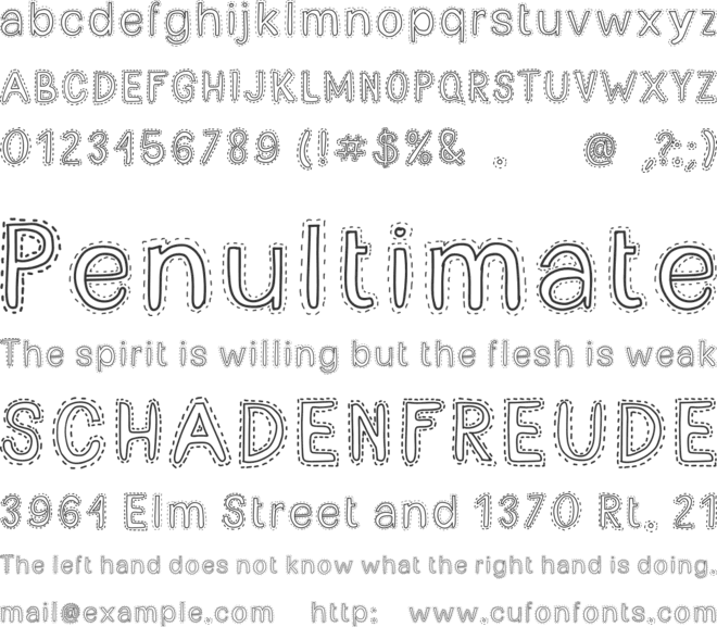 Correla stitch font preview