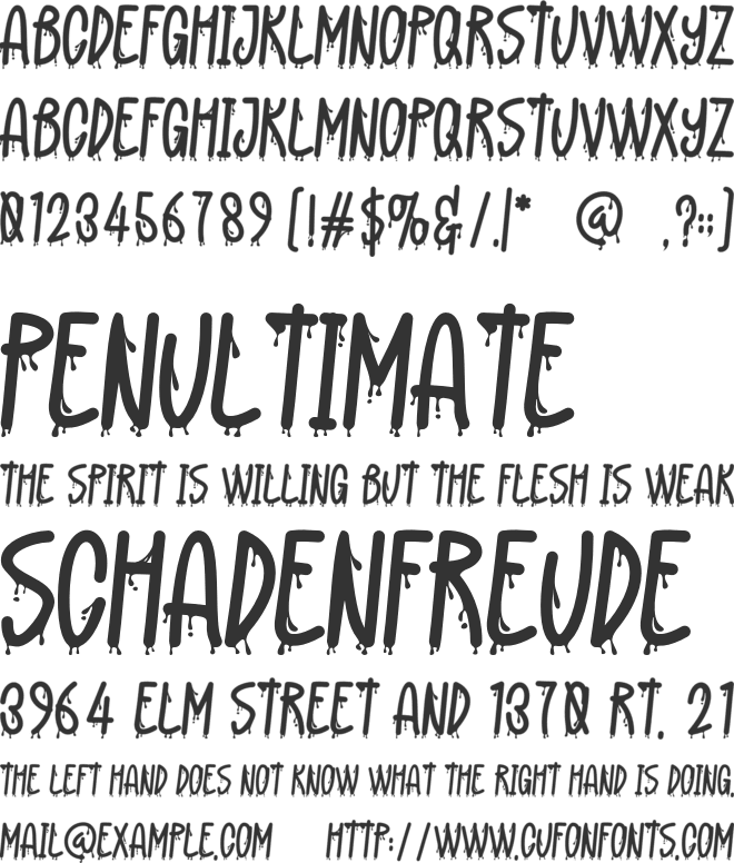 Sorrow Bloody font preview