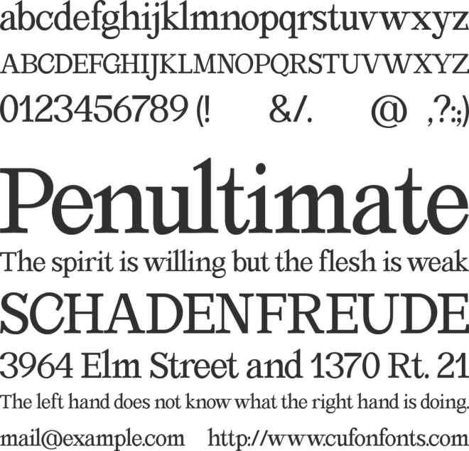 Mediamoure font preview