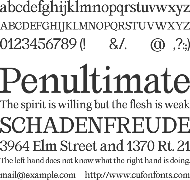 Mediamoure font preview
