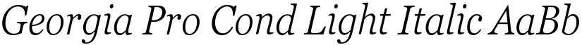 Georgia Pro Cond Light Italic font
