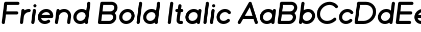 Friend Bold Italic font