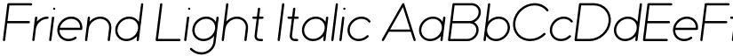 Friend Light Italic font