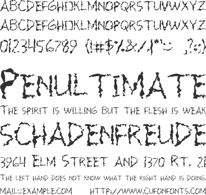 Scary font preview