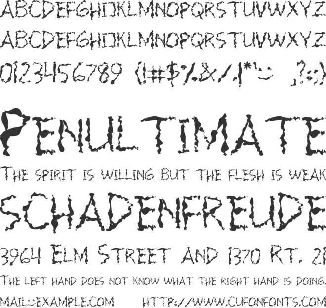 Scary font preview
