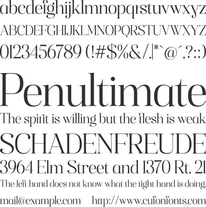 Althafia Display font preview