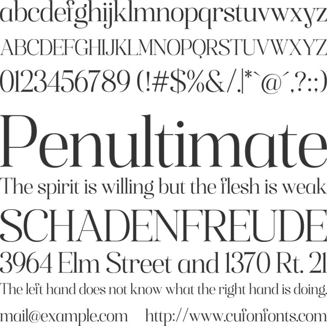 Althafia Display font preview