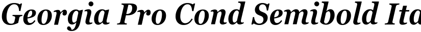 Georgia Pro Cond Semibold Italic font