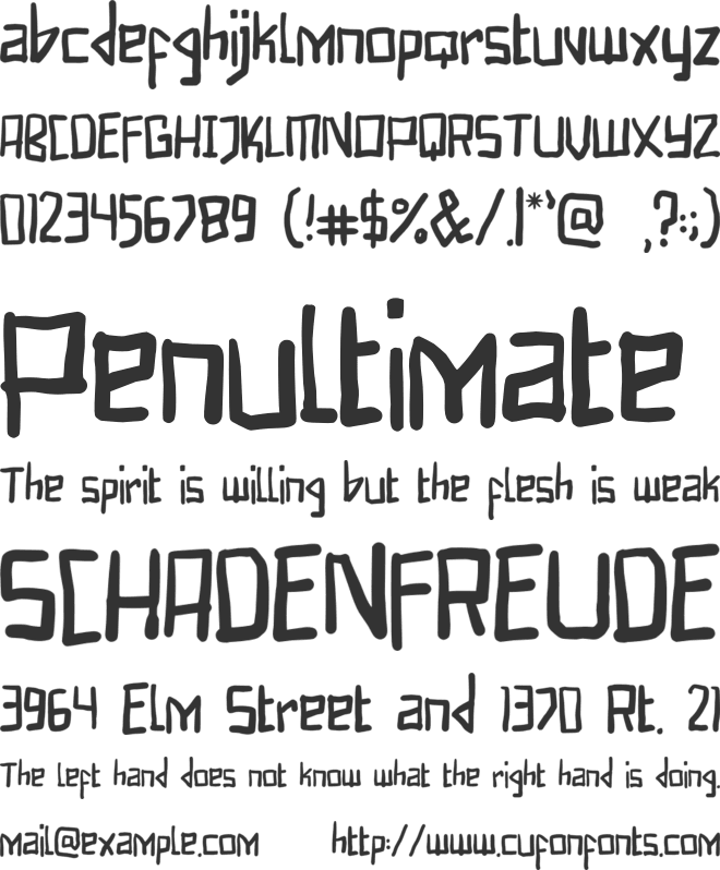 James Zinedan font preview