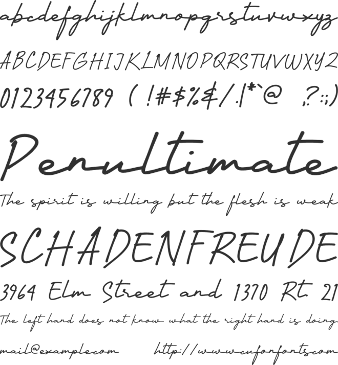 Kusack Signature font preview