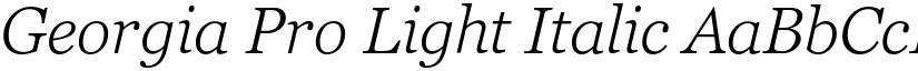 Georgia Pro Light Italic font