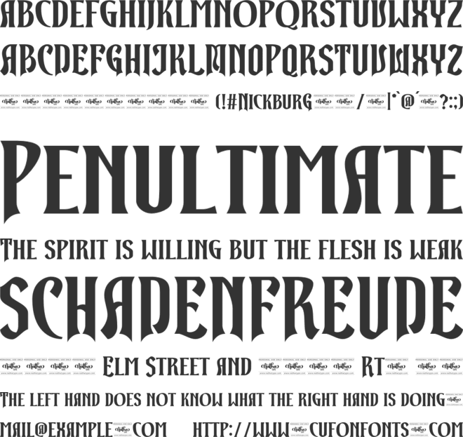 Nickburg font preview
