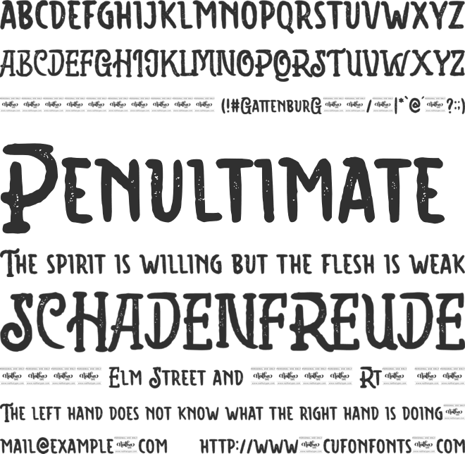 Gattenburg Personal Use font preview