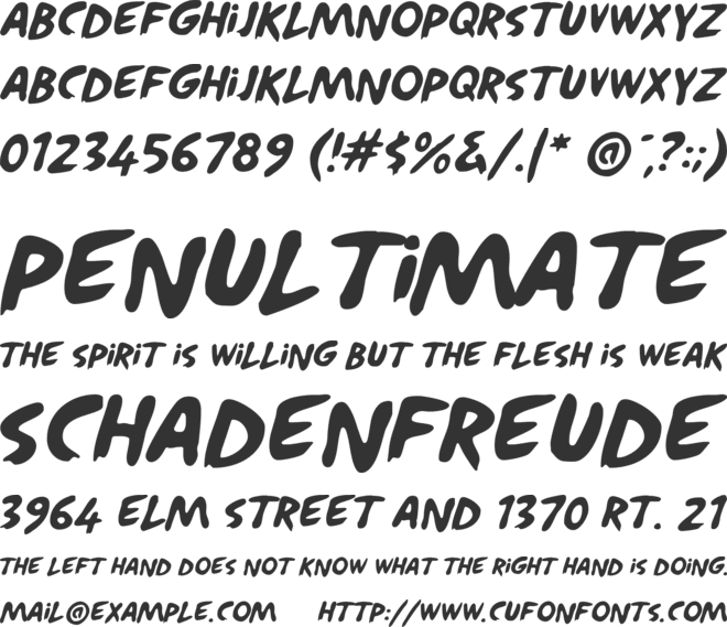 Mas Family font preview