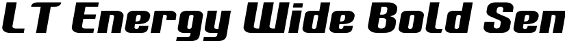 LT Energy Wide Bold Semi-Italic font