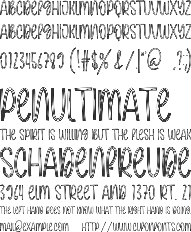 Snowing Night font preview