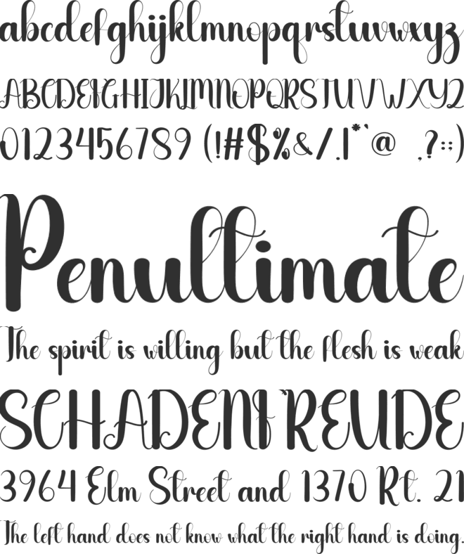 Waterfall font preview
