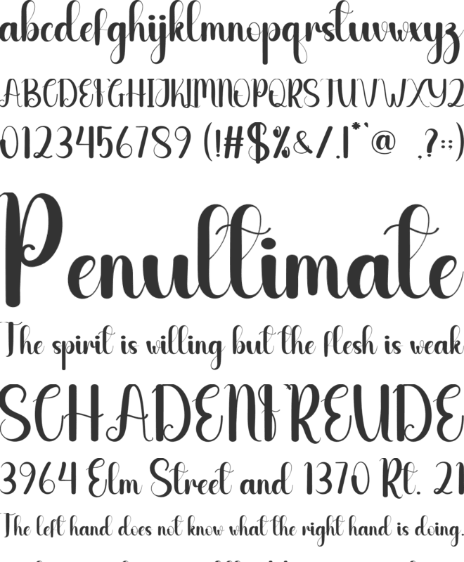 Waterfall font preview