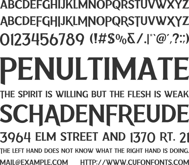 Midfielder font preview