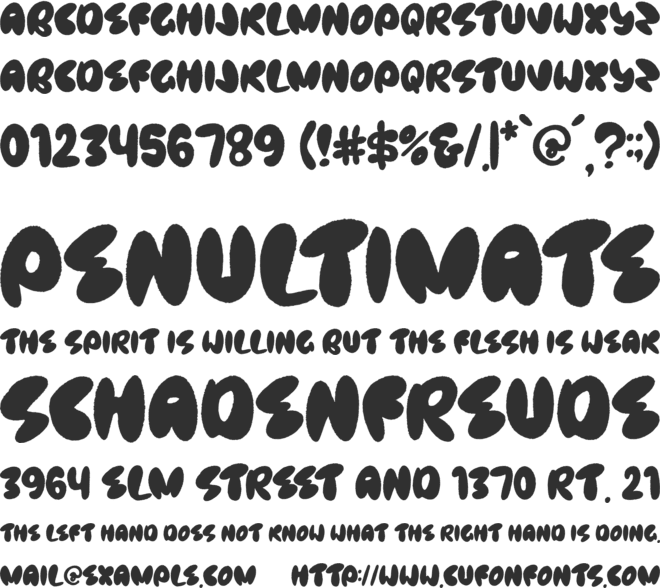 Scrible Plumy font preview
