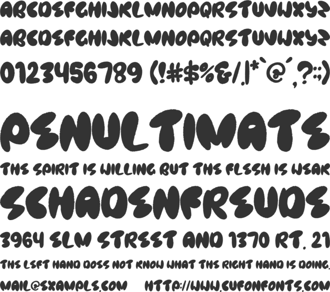 Scrible Plumy font preview