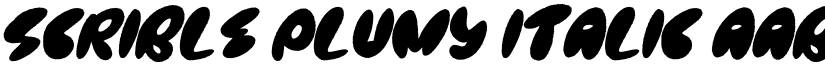 Scrible Plumy Italic font
