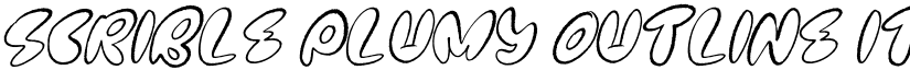 Scrible Plumy Outline Italic font