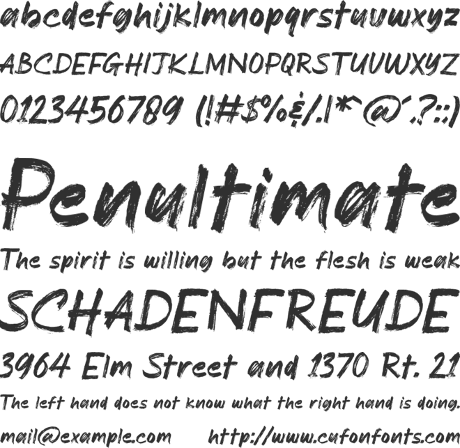 Rougher font preview