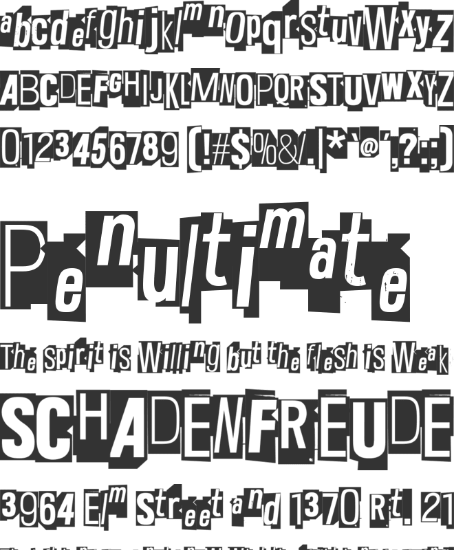 Red Screen Eye font preview