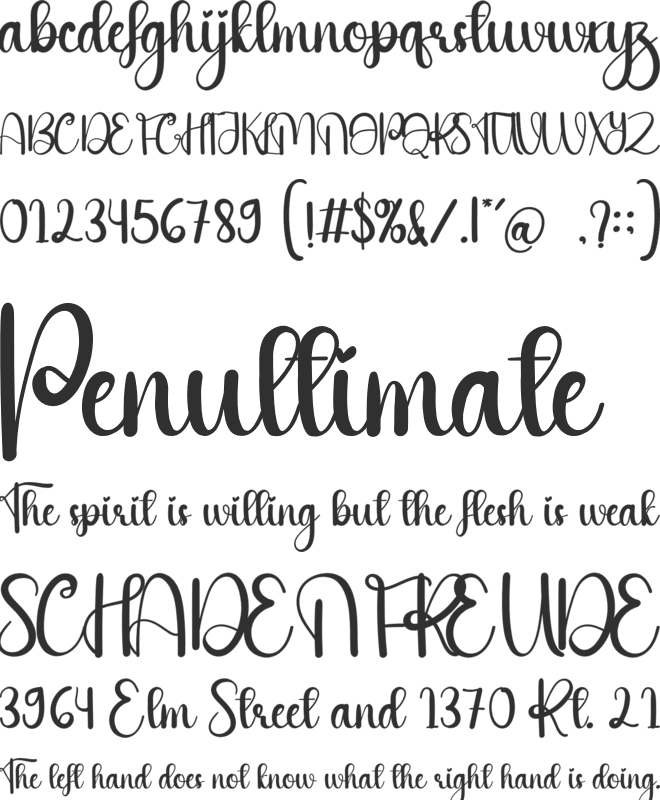 Handmade Christmas font preview
