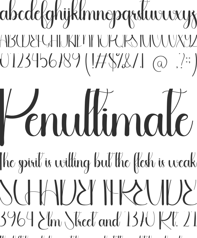 Residence font preview