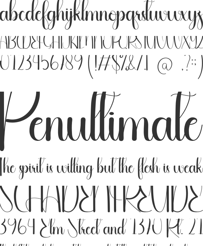 Residence font preview
