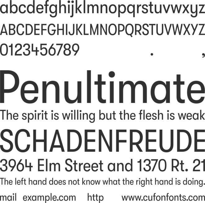 GT Walsheim Trial font preview