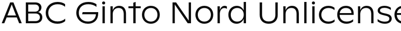 ABC Ginto Nord Unlicensed Trial Light font