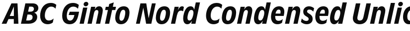 ABC Ginto Nord Condensed Unlicensed Trial Medium Italic font