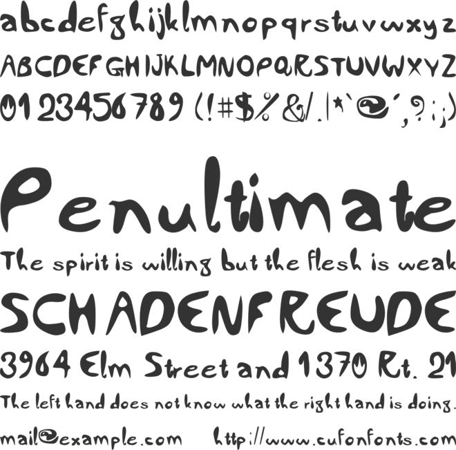 Comic City font preview