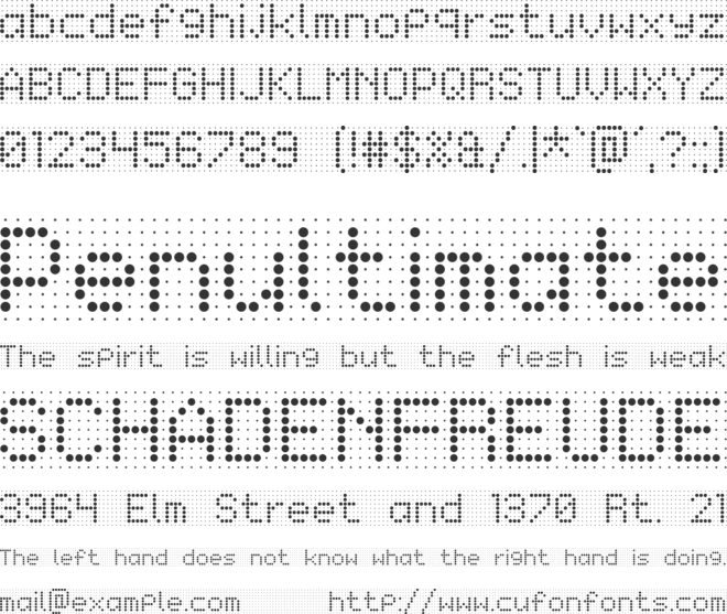 Peg Holes font preview