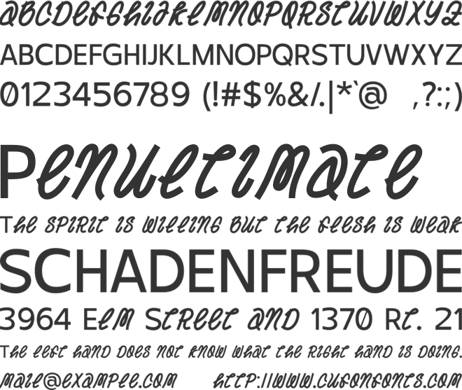 Melvens font preview