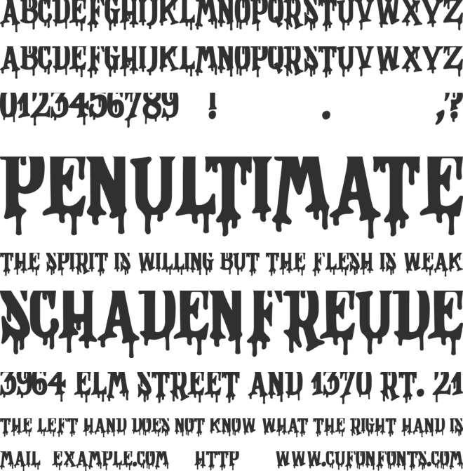 Magnificent Nightmare font preview