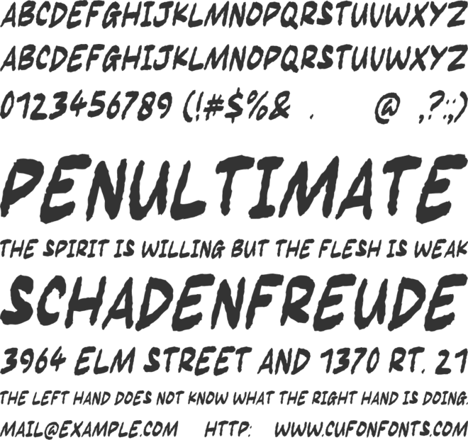 Inkbrush font preview
