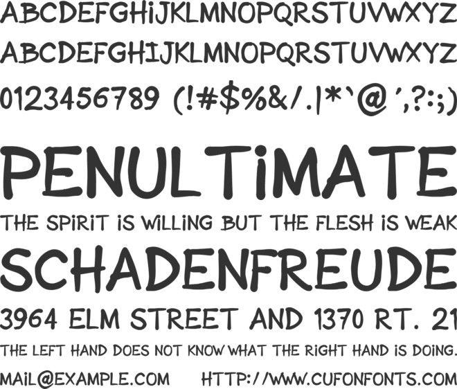 Sonic Comics font preview