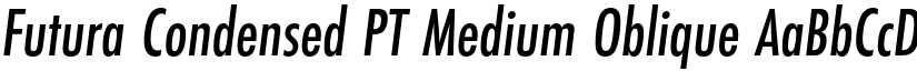 Futura Condensed PT Medium Oblique font