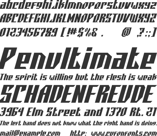 AEROSWIFT font preview