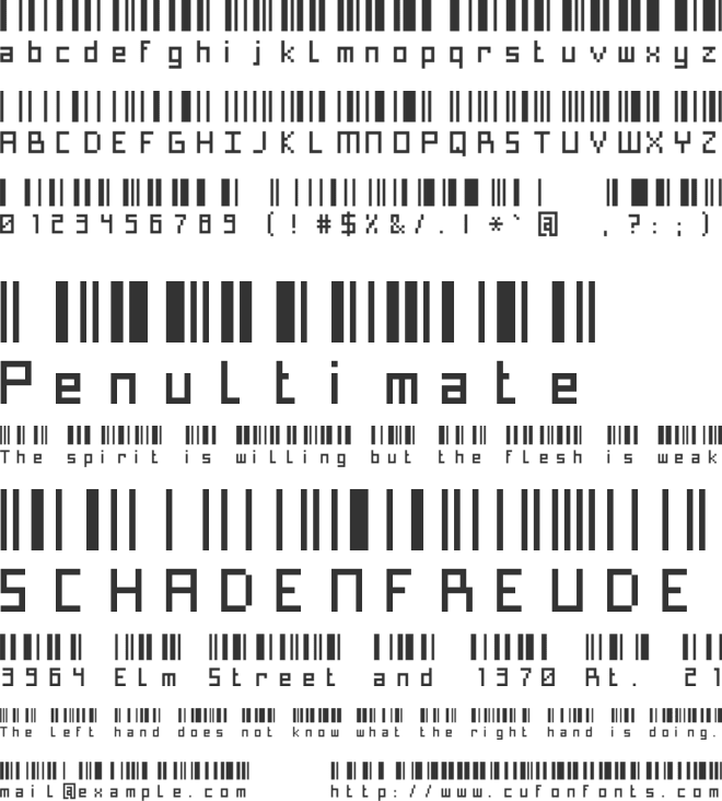 Pixelary font preview