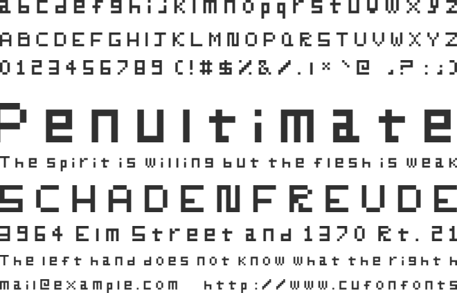 THE CALL (an official android game font) font preview
