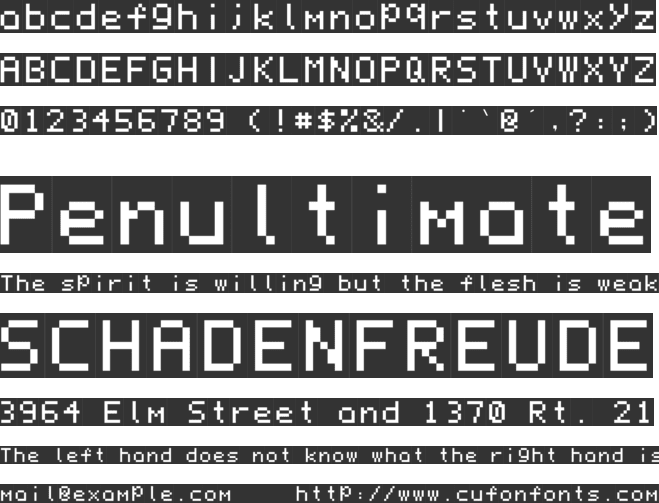 Flipped font preview