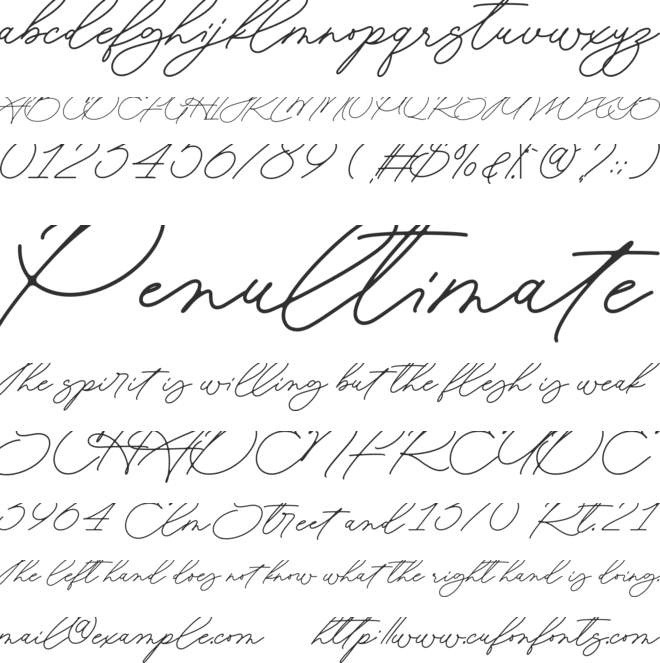 Aomine font preview
