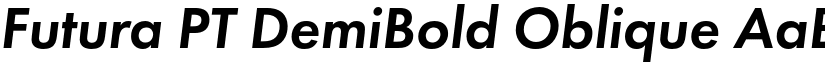 Futura PT DemiBold Oblique font