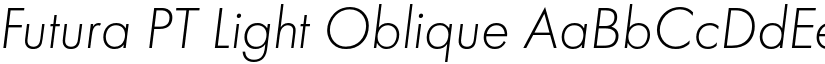 Futura PT Light Oblique font