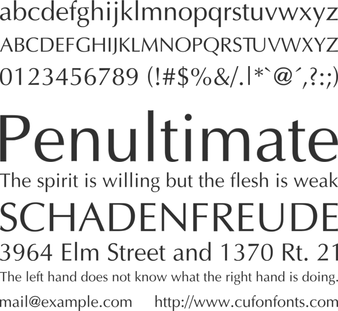 Optima font preview